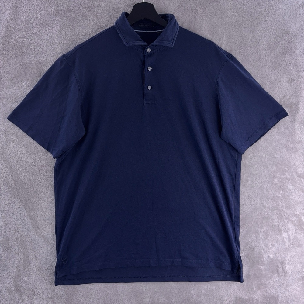 Greyson Polo Shirt Mens Size Large Navy Short Sleeve Performance Golf